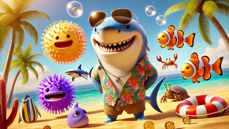 Visual permainan tembak ikan sebagai salah satu kategori lobi RADEN4D